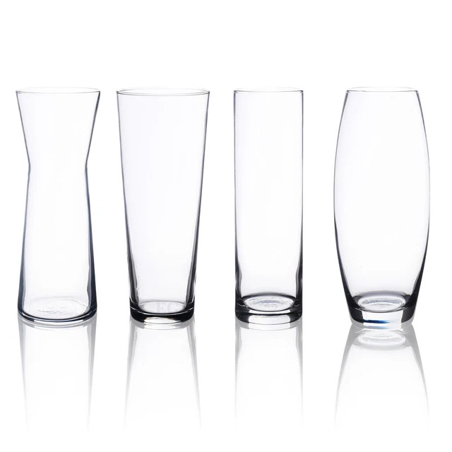 PASABAHCE 600ML CLEAR Glass Straight Fluted Rounded Shape Flower