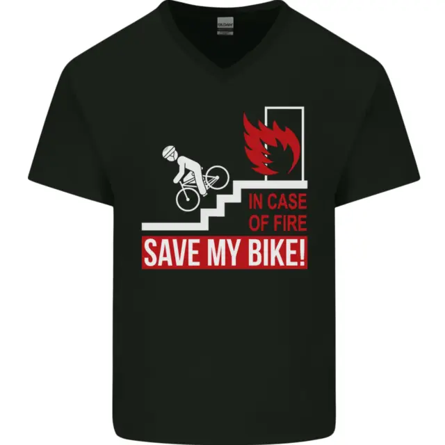 Emergency Save My Bike Motorcycle Biker Mens V-Neck Cotton T-Shirt