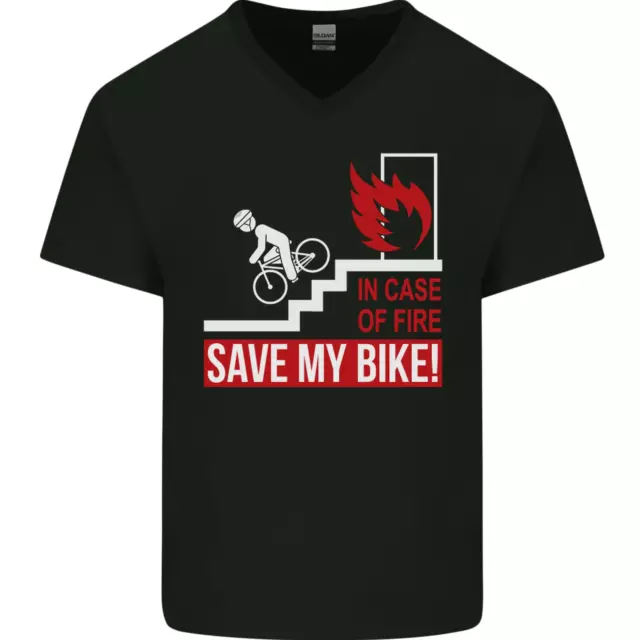 Emergency Save My Bike Motorcycle Biker Mens V-Neck Cotton T-Shirt
