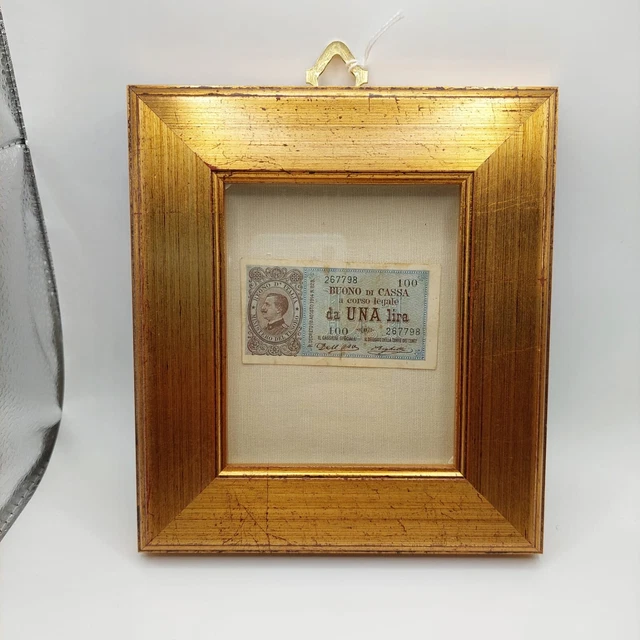 Una lira buono di cassa, autentiche, quadro artigianale.