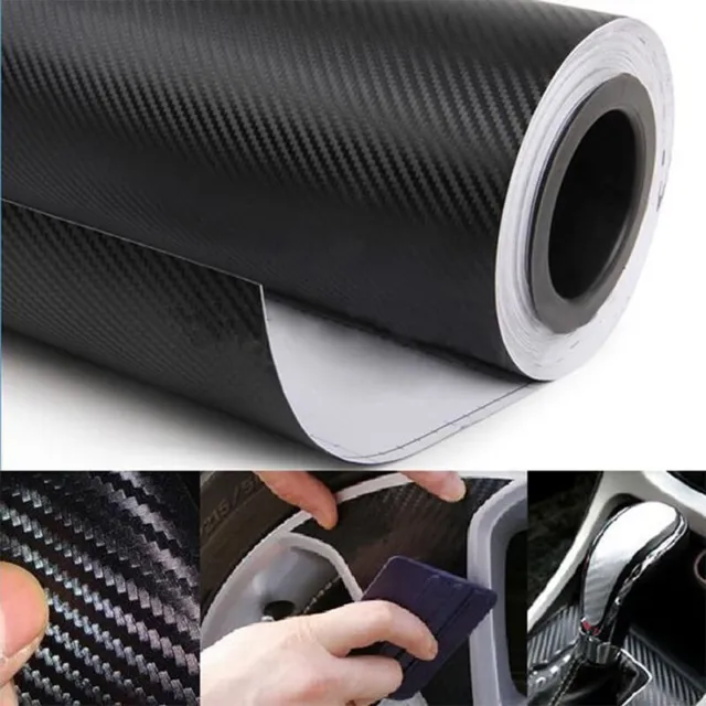 3D Waterproof Carbon-Fiber Vinyl Car Wrap Sheet Roll Film Sticker Decal Paper