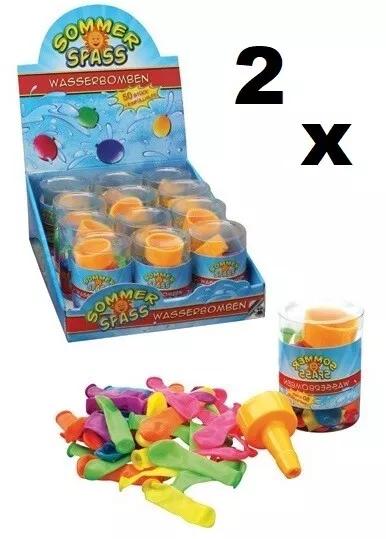 2 x 50er Wasserbombendose Wasserspaß Wasserballons Luftballons Spielzeug Sommer