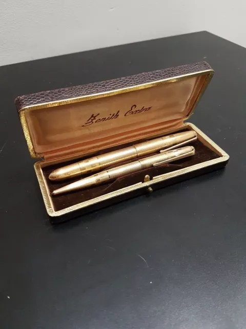 Penna Stilografica + Matita ZENITH Extra Fountain pen Laminata Oro 18kt 750