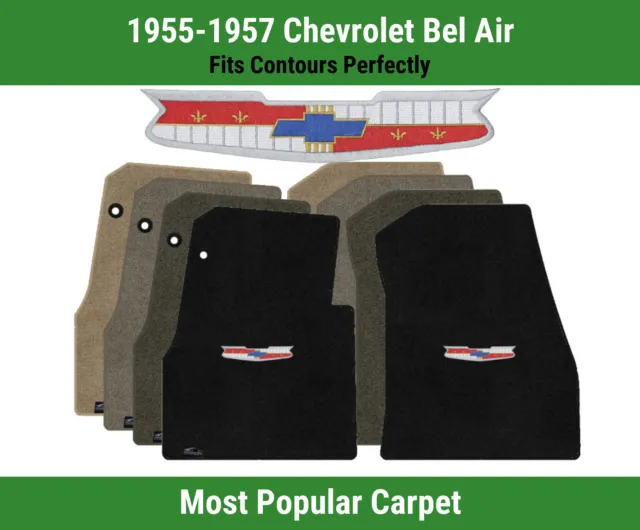Lloyd Ultimat Front Carpet Mats for '55-57 Chevy Bel Air w/Chevy Vintage Crest