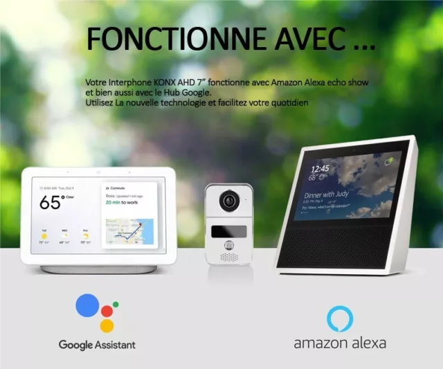 KONX INTERPHONE 1080P Full HD CONNECTÉ TUYA 4C AHD avec ÉCRAN 7″ WiFi 2