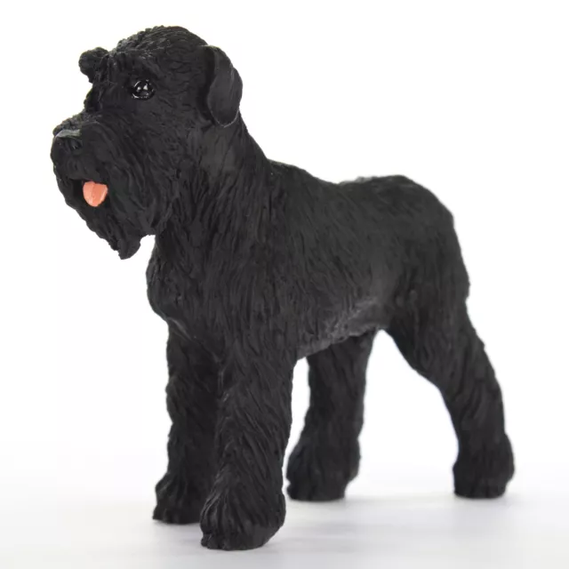 Schnauzer Figurine Hand Painted Statue Black Uncropped