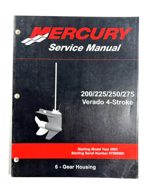Mercury Service Manual 200/225/250/275 Verado 4-Stroke Book-6 Gear Housing [