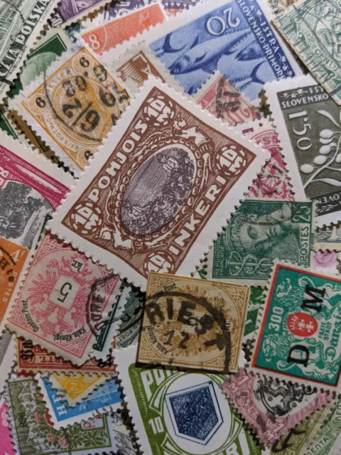 JJ: Old Worldwide Stamp Collection Lot of 100, Many Are Better Pre-1940 Classics