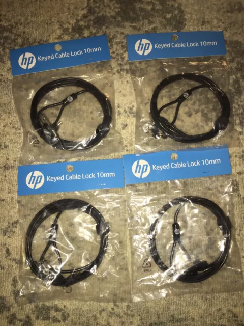 HP T1A62AA Keyed Cable Lock 10mm Security Lock for HP Laptops NEW lot of 4