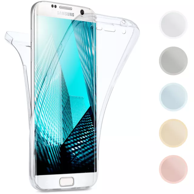 Hülle für Samsung Galaxy S7 Edge Silikonhülle 360 Grad Schutz Rundum Transparent