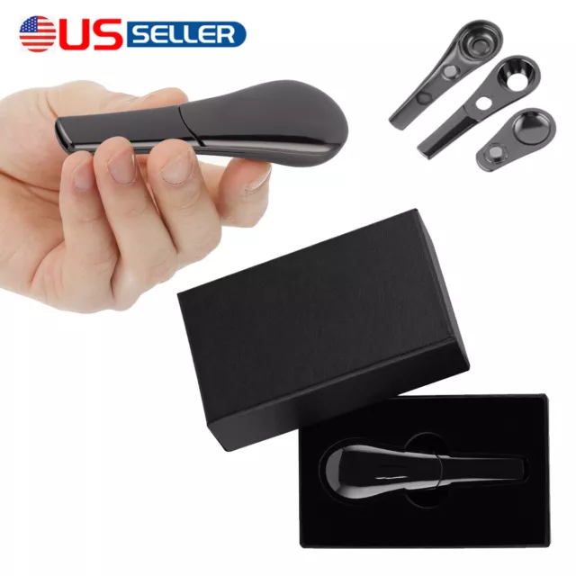 Portable Magnetic Metal Tobacco Spoon Smoking Pipe Accessories With Gift Box