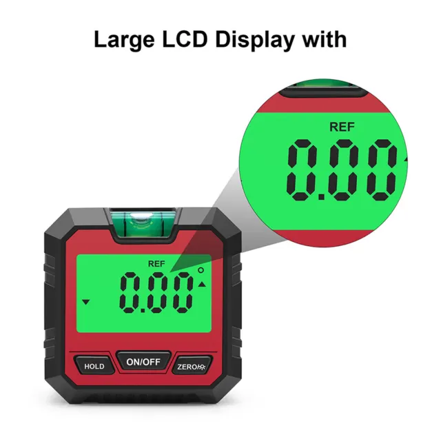 Red LCD Magnetic Digital Inclinometer Level Box Gauge Angle Finder Protractor US 3