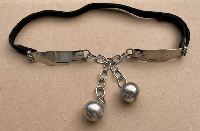 Boucle de Ceinture en Argent Hubert HARMON Mexico Design Vintage Mains Boules