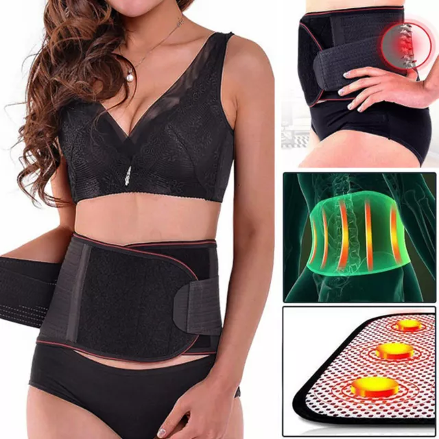 Back Support Brace Lumbar Lower Waist Belt Pain Relief Magnetic Gym - Men Women