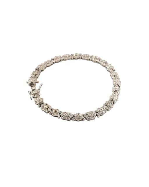 Bracelet ancien en platine serti de diamants