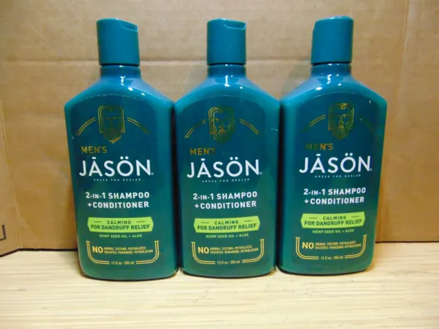 Mens Jason 2 in 1 Shampoo+Conditioner Calming for Dandruff Relief NEW (W)