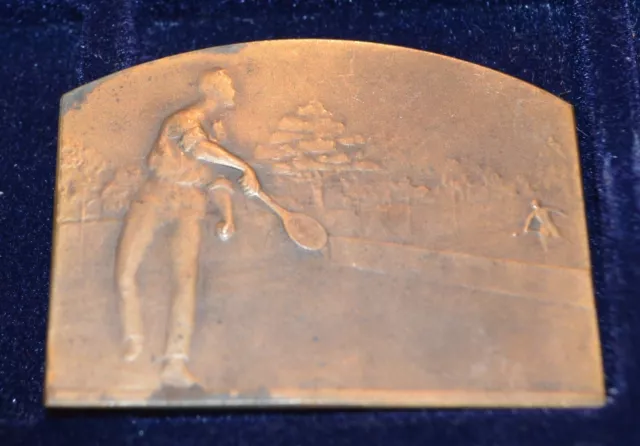 Medaille/Plaquette En Bronze, L'echo De Paris, 1924, Tournoi De Tennis, Art Deco