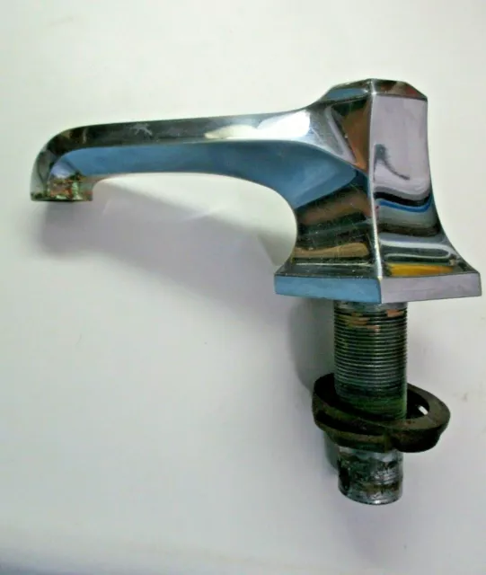 Standard Bathroom Sink Re-Nu Faucet Hexagon Chrome Spout Bare 1940s Vtg MCM