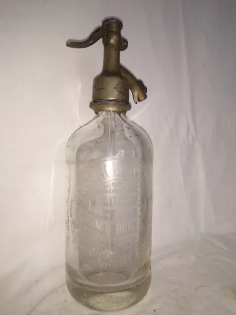 alte Sifon, Siphon Flasche, Sodaflasche, 1936 Budapest, Reisman Zsigmond GARADNA