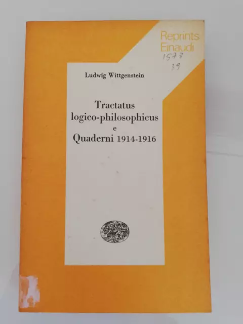 Tractatus logico-philosophicus e quaderni, Ludwig Wittgenstein, 1974, Einaudi