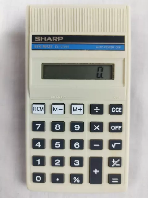 Retro Vintage Sharp Elsi Mate EL-231H Calculadora Excelente estado Funciona