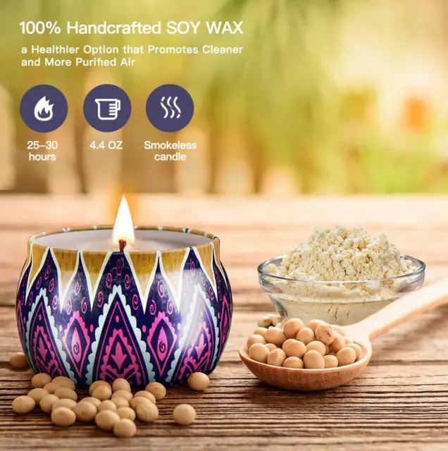 Scented Candles Gift Natural Soy Wax Travel Tin Aromatherapy Candle Portable AU 3