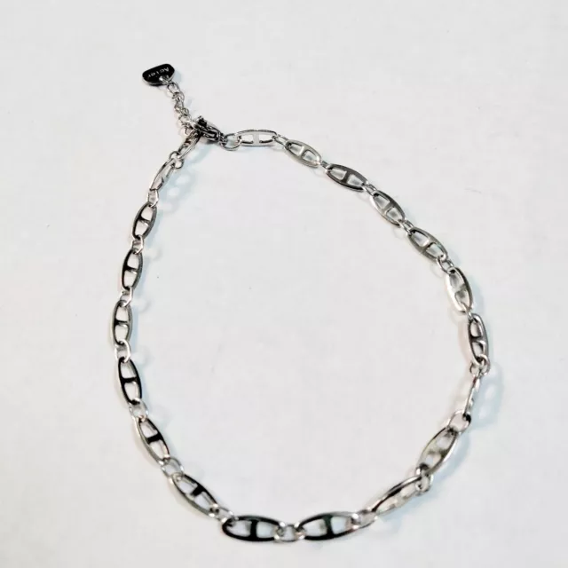 Bracelet de cheville en acier inoxydable argenté, neuf 