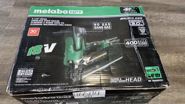 Metabo HPT NR1890DC(S) 18V 3-1/2 Inch 30° Framing Nailer Cordless Kit, New