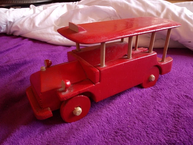 Grand Bus Jouet En Bois 62 Cm – Babyjou Majolu Clairbois – Vintage
