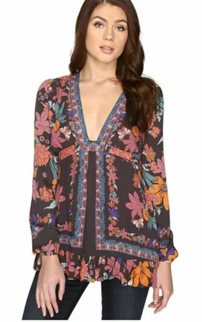 NEW Free People Violet Hill Printed Tunic NWT Size 0