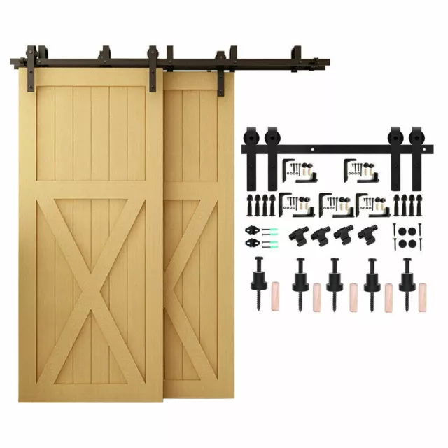 5'-12' Sliding Barn Door Hardware Closet Track Kit For Single/Double/Bypass Door