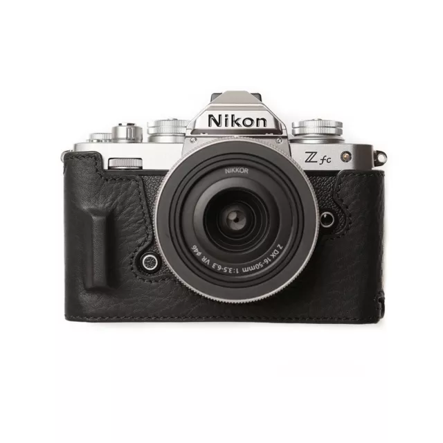 Genuine Real Leather Half Camera Case Bag Cover for Nikon Z fc Zfc