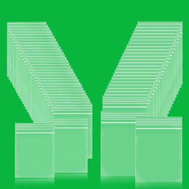 200pcs (100pcs 2 x 3&quote; + 100pcs 3 x 4&quote;) Small Clear Plastic Poly S...