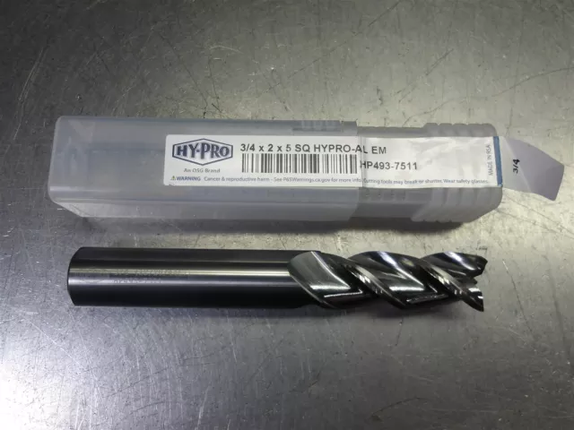 1 NEW! Hy-Pro 3/4" Carbide Endmill 3FL SQ 2"LOC 5"OAL HP493-7511