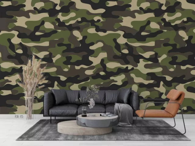 3D Camouflage Self-adhesive Removeable Wallpaper Wall Mural Sticker 49 2