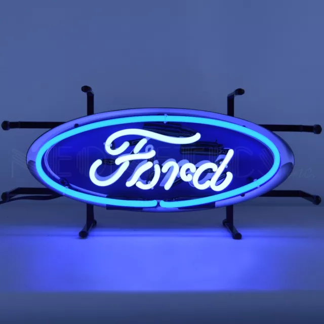 Ford Oval Junior Car OLP Sign Dealer LED Banner 17 Inches Neon Light Sign 5SMLFD
