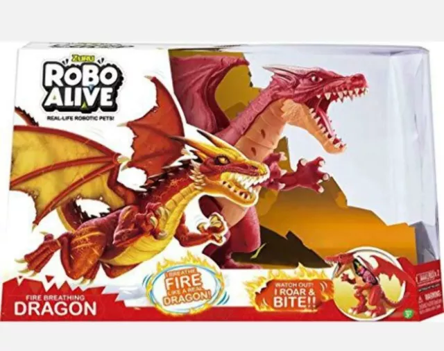 Robo Alive Ferocious Fire Breathing Dragon Red Battery Powered Robotic Toy