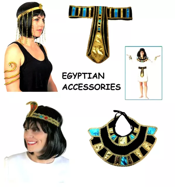 CARNEVALE ACCESSORI EGIZIANI Cleopatra Cintura Copricapo Collare Faraone  Aspide EUR 12,90 - PicClick IT