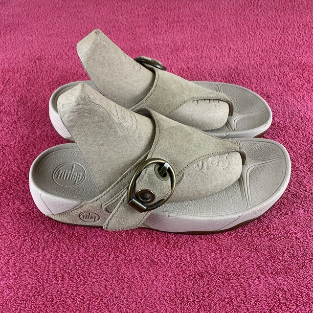 FitFlop Sandal Women's 10 Lulu Thong Slip On Platform Flip Flop Slide Mink Brown