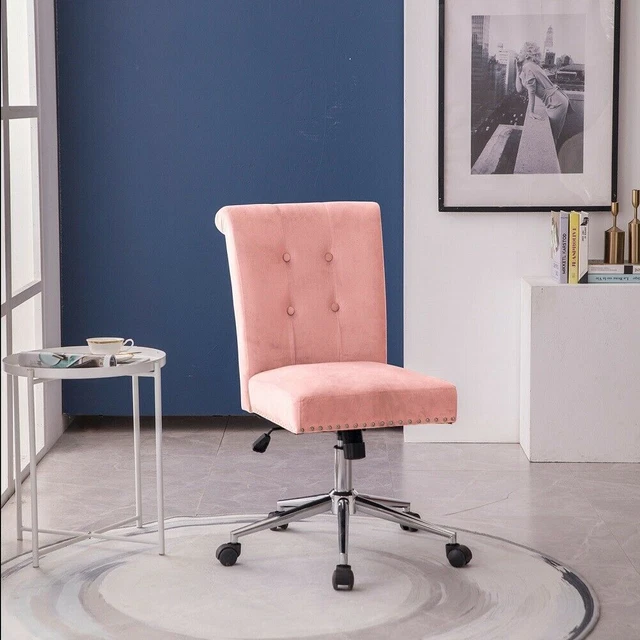 HOME OFFICE VELVET Task Chair Mid Back Lounge Swivel Chair Tufted