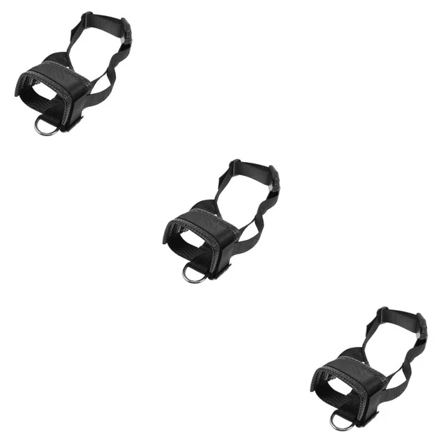 3 piezas bozal antimordeduras para perro tira reflectante de nailon ajustable para perro