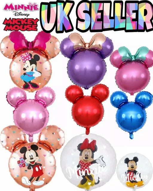 GIANT DISNEY MICKEY Minnie Mouse Foil Balloons Head Clear Kids Birthday ...