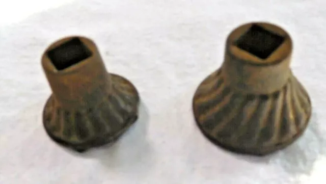 Antique ~Salvage ~ 2 Cast Iron Back Pieces for Hat/Coat Hook 5/8" square   #2611