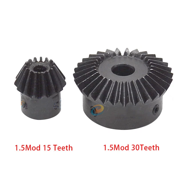 1.5 modulus Bevel Gear 15T/30Teeth Bore 5/6/8/10mm/12mm/15mm 1:2 Bevel Gears New