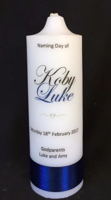 Personalised Candle Wedding Anniversary Christening Baptism Naming Day Memorial 3