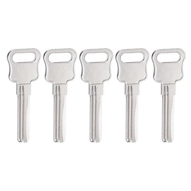 Key Blank, 35mm Length 2 Slot Brass New Uncut Replacement Accessories, 5 Pcs