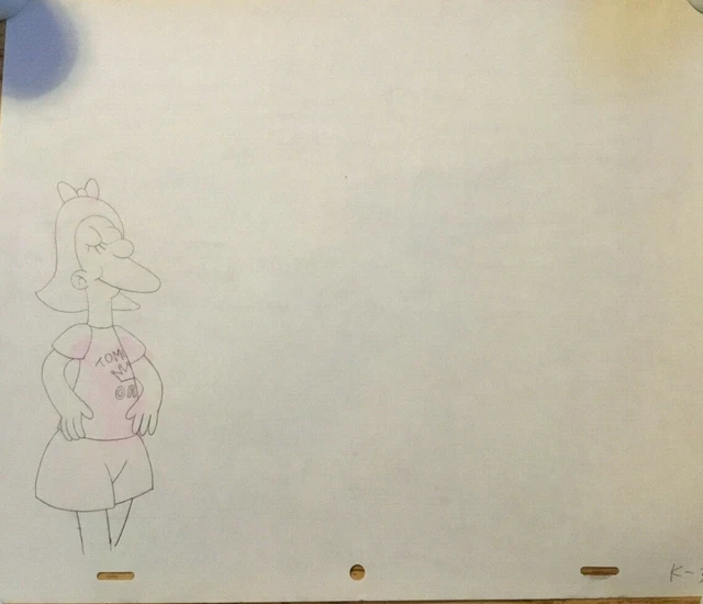 SIMPSONS GIRL Original ANIMATION CEL Pencil Drawing  Matt Groening Bart Homer
