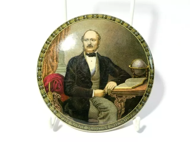 19thC Prattware Pot Lid Pictorial The Late Prince Consort Albert #PL168