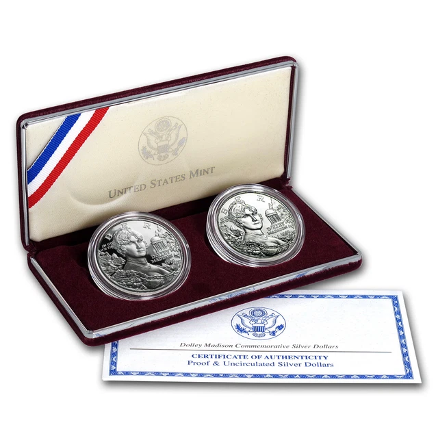 1999-P 2-Coin Dolley Madison BU & Proof Set (w/Box & COA) - SKU #7155