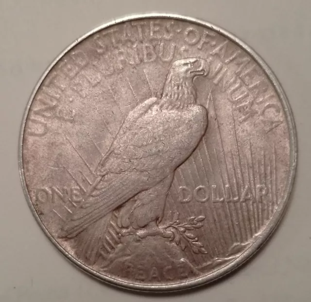 1922 Peace Dollar United States .900 Silver Philadelphia Mint VF+
